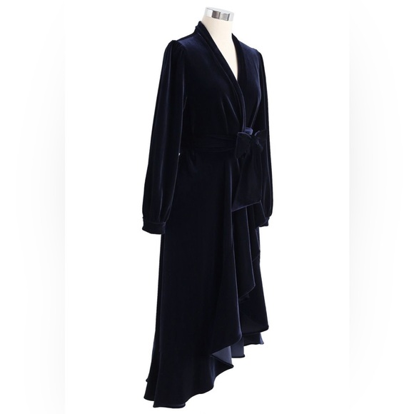 CHICWISH Velvet Midi Wrap Dress - Picture 2 of 3